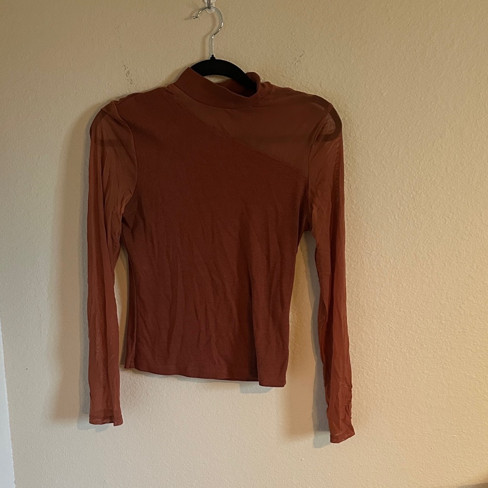 SHEIN Terracotta Long Sleeve Top